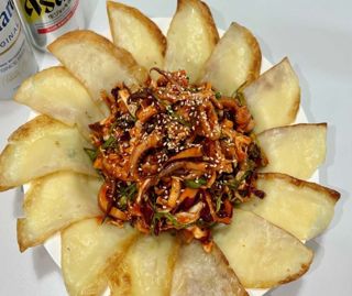 반고개식 오징어무침회 밀키트 (납작만두 20장 포함)